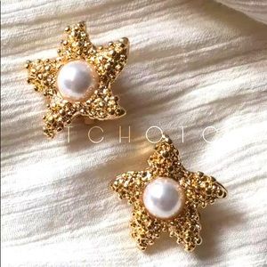 Pearl starfish earrings NEW